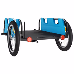 vidaXL Cargo Bike Trailer Bike Wagon Trolley Cart Red Oxford Fabric and Iron - blue, 126 x 63 x 36 cm - Additional view 6