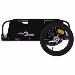 vidaXL Cargo Bike Trailer Bike Wagon Trolley Cart Red Oxford Fabric and Iron - black, 126 x 63 x 36 cm - Additional view 5
