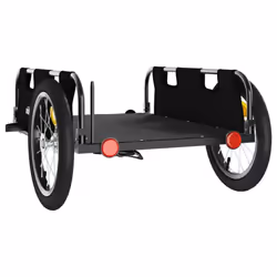 vidaXL Cargo Bike Trailer Bike Wagon Trolley Cart Red Oxford Fabric and Iron - black, 126 x 63 x 36 cm - Additional view 6