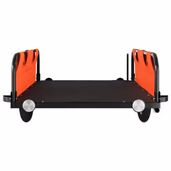 vidaXL Cargo Bike Trailer Bike Wagon Trolley Cart Red Oxford Fabric and Iron - orange, 135 x 68 x 38.5 cm - Additional view 4