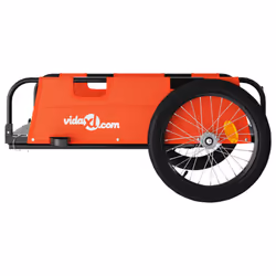 vidaXL Cargo Bike Trailer Bike Wagon Trolley Cart Red Oxford Fabric and Iron - orange, 135 x 68 x 38.5 cm - Additional view 5