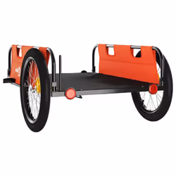 vidaXL Cargo Bike Trailer Bike Wagon Trolley Cart Red Oxford Fabric and Iron - orange, 135 x 68 x 38.5 cm - Additional view 6