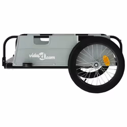 vidaXL Cargo Bike Trailer Bike Wagon Trolley Cart Red Oxford Fabric and Iron - grey, 135 x 68 x 38.5 cm - Additional view 5