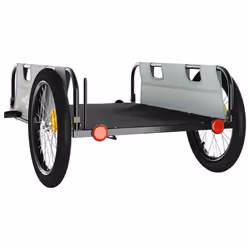 vidaXL Cargo Bike Trailer Bike Wagon Trolley Cart Red Oxford Fabric and Iron - grey, 135 x 68 x 38.5 cm - Additional view 6