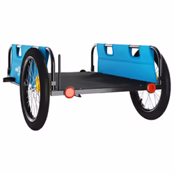 vidaXL Cargo Bike Trailer Bike Wagon Trolley Cart Red Oxford Fabric and Iron - blue, 135 x 68 x 38.5 cm - Additional view 6