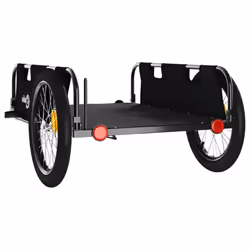vidaXL Cargo Bike Trailer Bike Wagon Trolley Cart Red Oxford Fabric and Iron - black, 135 x 68 x 38.5 cm - Additional view 6