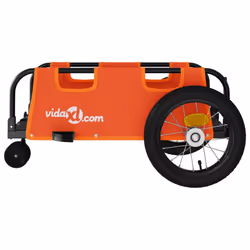 vidaXL Cargo Bike Trailer Bike Wagon Trolley Cart Red Oxford Fabric and Iron - orange, 123 x 52.5 x 33 cm - Additional view 5
