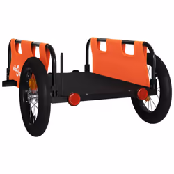 vidaXL Cargo Bike Trailer Bike Wagon Trolley Cart Red Oxford Fabric and Iron - orange, 123 x 52.5 x 33 cm - Additional view 6