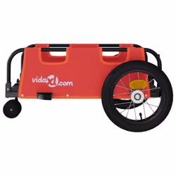 vidaXL Cargo Bike Trailer Bike Wagon Trolley Cart Red Oxford Fabric and Iron - red, 123 x 52.5 x 33 cm - Additional view 5