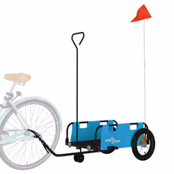 vidaXL Bike Trailer Cargo Trailer Bike Cart Buggy Blue Oxford Fabric and Iron