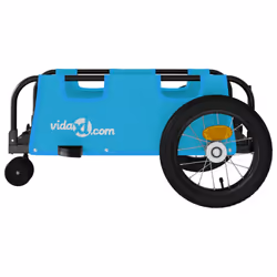 vidaXL Bike Trailer Cargo Trailer Bike Cart Buggy Blue Oxford Fabric and Iron - Additional view 5