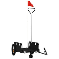 vidaXL Cargo Bike Trailer Bike Wagon Trolley Cart Red Oxford Fabric and Iron - black, 123 x 52.5 x 33 cm