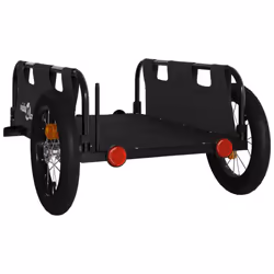 vidaXL Cargo Bike Trailer Bike Wagon Trolley Cart Red Oxford Fabric and Iron - black, 123 x 52.5 x 33 cm - Additional view 6