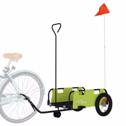 vidaXL Cargo Bike Trailer Bike Wagon Trolley Cart Red Oxford Fabric and Iron - green, 123 x 52.5 x 33 cm - Additional view 2