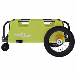 vidaXL Cargo Bike Trailer Bike Wagon Trolley Cart Red Oxford Fabric and Iron - green, 123 x 52.5 x 33 cm - Additional view 5