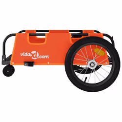 vidaXL Cargo Bike Trailer Bike Wagon Trolley Cart Red Oxford Fabric and Iron - orange, 124 x 64.5 x 36 cm - Additional view 5