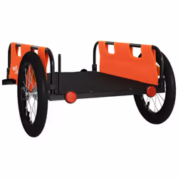 vidaXL Cargo Bike Trailer Bike Wagon Trolley Cart Red Oxford Fabric and Iron - orange, 124 x 64.5 x 36 cm - Additional view 6
