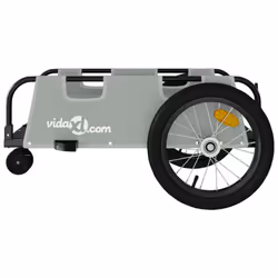 vidaXL Cargo Bike Trailer Bike Wagon Trolley Cart Red Oxford Fabric and Iron - grey, 124 x 64.5 x 36 cm - Additional view 5