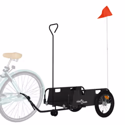 vidaXL Bike Trailer Cargo Trailer Bike Cart Buggy Black Oxford Fabric and Iron