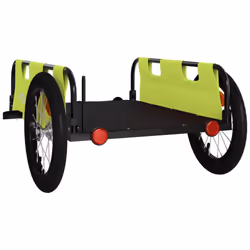 vidaXL Cargo Bike Trailer Bike Wagon Trolley Cart Red Oxford Fabric and Iron - green, 124 x 64.5 x 36 cm - Additional view 6