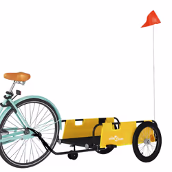 vidaXL Cargo Bike Trailer Bike Wagon Trolley Cart Red Oxford Fabric and Iron - yellow, 135 x 68 x 37 cm - Additional view 2