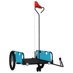 vidaXL Cargo Bike Trailer Bike Wagon Trolley Cart Red Oxford Fabric and Iron - blue, 135 x 68 x 37 cm