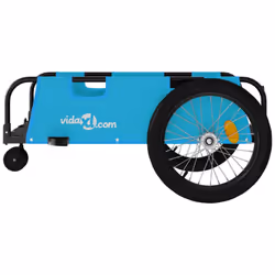 vidaXL Cargo Bike Trailer Bike Wagon Trolley Cart Red Oxford Fabric and Iron - blue, 135 x 68 x 37 cm - Additional view 5