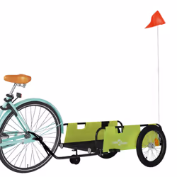 vidaXL Cargo Bike Trailer Bike Wagon Trolley Cart Red Oxford Fabric and Iron - green, 135 x 68 x 37 cm - Additional view 2