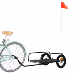 vidaXL Bike Trailer Cargo Bike Wagon Bicycle Cart Luggage Trailer Black Iron