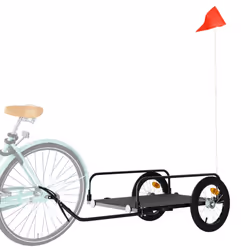 vidaXL Bike Cargo Trailer Bicycle Wagon Bike Cart Bicycle Trailer Black Iron - 126 x 63 x 34 cm - Additional view 2