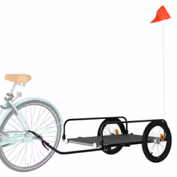 vidaXL Bike Cargo Trailer Bicycle Wagon Bike Cart Bicycle Trailer Black Iron - 135 x 70 x 37 cm - Additional view 2