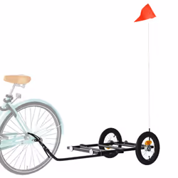 vidaXL Bike Cargo Trailer Bicycle Trailer Utility Cargo Trailer Black Iron - 122 x 53 x 28 cm