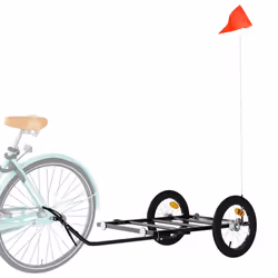 vidaXL Bike Cargo Trailer Bicycle Trailer Utility Cargo Trailer Black Iron - 126 x 63 x 34 cm