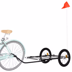 vidaXL Bike Cargo Trailer Bicycle Trailer Utility Cargo Trailer Black Iron - 135 x 68 x 37 cm - Additional view 2