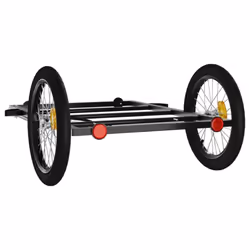 vidaXL Bike Cargo Trailer Bicycle Trailer Utility Cargo Trailer Black Iron - 135 x 68 x 37 cm - Additional view 6