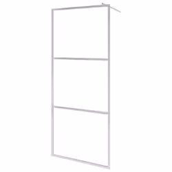 vidaXL Walk-in Shower Wall Bath Enclosure with Shelf ESG Glass and Aluminium - chrome, 80 x 195 cm/frosted