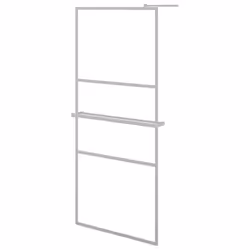 vidaXL Walk-in Shower Wall with Shelf Chrome ESG Glass and Aluminium Enclosure
