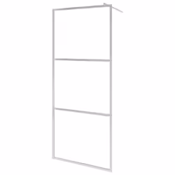 vidaXL Walk-in Shower Wall with Shelf Chrome ESG Glass and Aluminium Enclosure