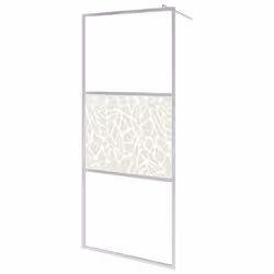 vidaXL Walk-in Shower Wall with Shelf Chrome ESG Glass and Aluminium Enclosure