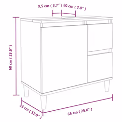 vidaXL Bathroom Cabinet Set Washroom Vanity Unit Set 3 Piece Engineered Wood - concrete grey