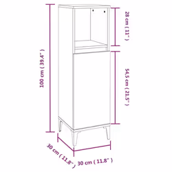 vidaXL Bathroom Cabinet Set Washroom Vanity Unit Set 3 Piece Engineered Wood - smoked oak - Additional view 10
