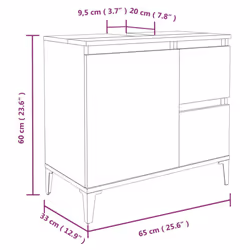 vidaXL Bathroom Cabinet Set Washroom Vanity Unit Set 3 Piece Engineered Wood - smoked oak