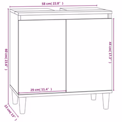 vidaXL Bathroom Furniture Set Washroom Vanity Unit 3 Piece Engineered Wood - concrete grey