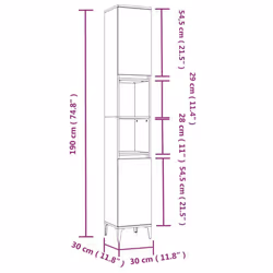 vidaXL Bathroom Furniture Set Washroom Vanity Unit 3 Piece Engineered Wood - white - Additional view 9