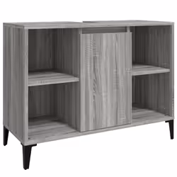 vidaXL Bathroom Furniture Set Washroom Vanity Unit 3 Piece Engineered Wood - grey sonoma - Additional view 4