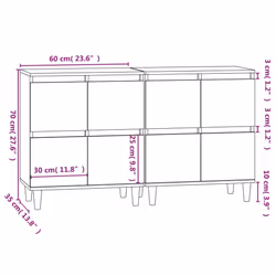 vidaXL Sideboards Storage Side Cabinet Cupboard Highboard Engineered Wood - white, 2 pcs - Additional view 10