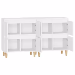 vidaXL Sideboards Storage Side Cabinet Cupboard Highboard Engineered Wood - white, 2 pcs - Additional view 6