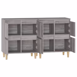 vidaXL Sideboards Storage Side Cabinet Cupboard Highboard Engineered Wood - grey sonoma, 2 pcs - Additional view 6
