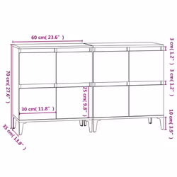 vidaXL Sideboards Storage Side Cabinet Cupboard Highboard Engineered Wood - grey sonoma, 2 pcs - Additional view 10