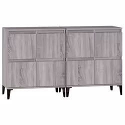 vidaXL Sideboards Storage Side Cabinet Cupboard Highboard Engineered Wood - grey sonoma, 2 pcs - Additional view 5